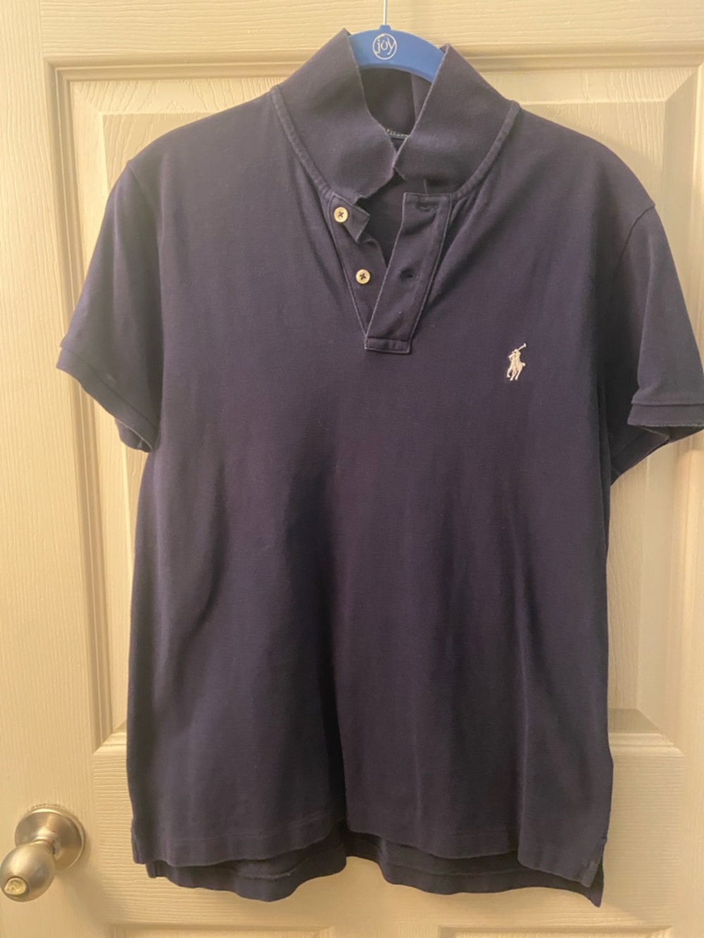 Ralph Lauren Navy Short-Sleeve Polo with Contrast Logo